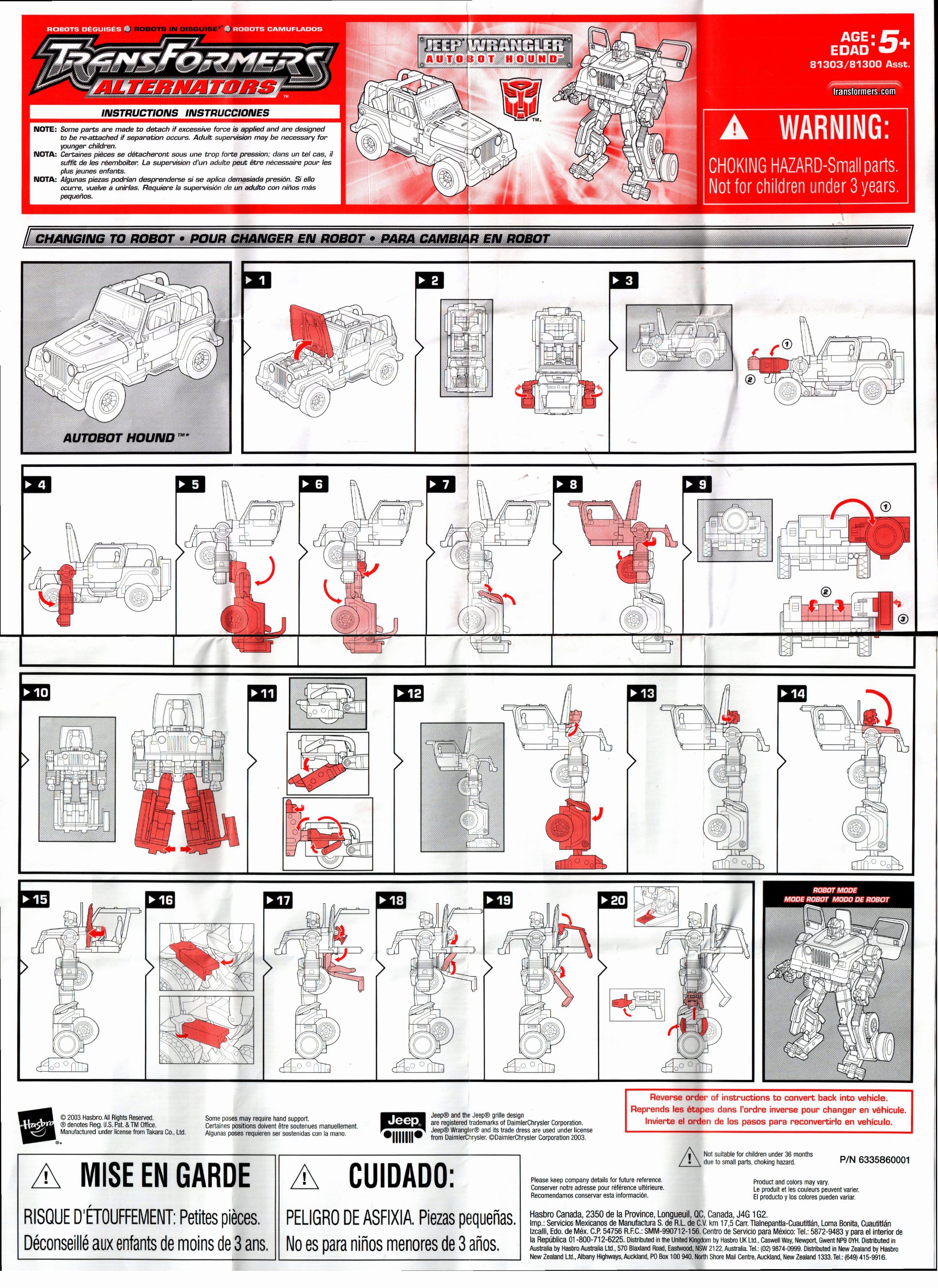 124 Scale Autobot Hound (3) (Transformers, Alternators, Autobot