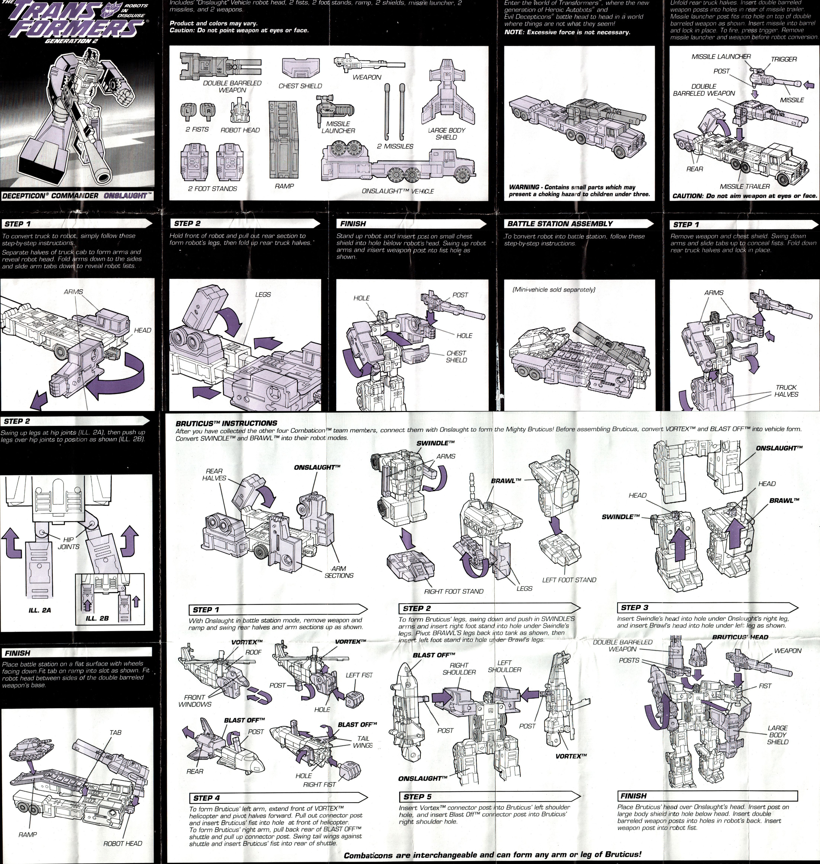 Combaticons (Bruticus, G2) Onslaught (C5) (Transformers, G2, Decepticon