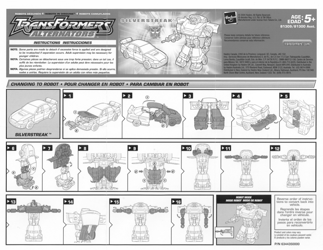 1 24 Scale Silverstreak 4 Transformers Alternators