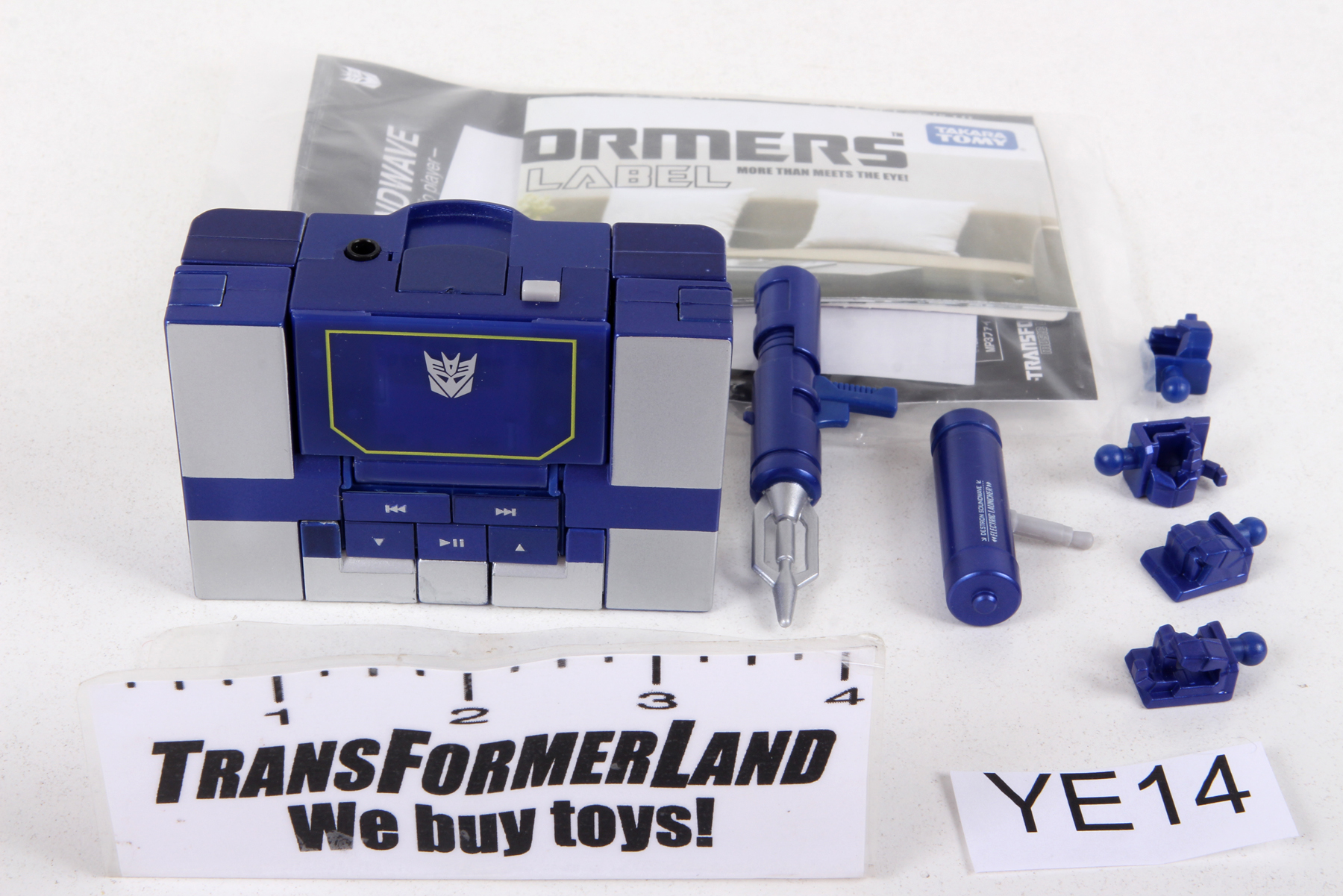 Complete Transformers® Label Series Music Label Soundwave Playing