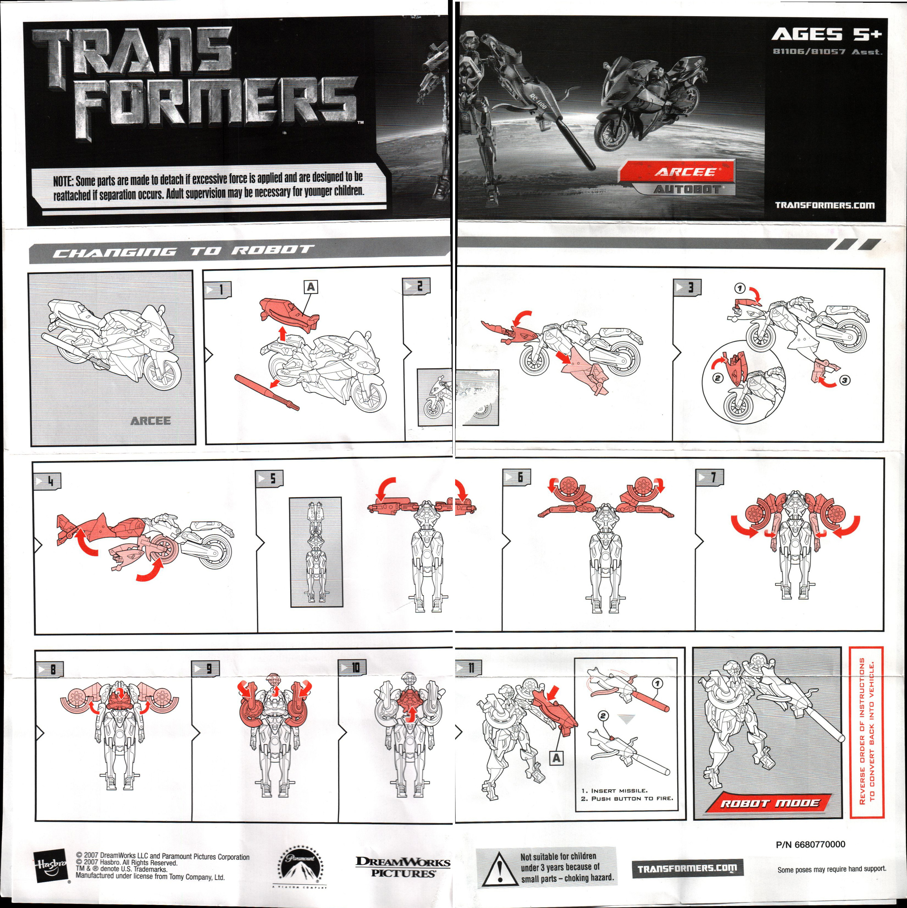 Deluxe Class Arcee (Transformers, Prime, Autobot)   -  Collector's Guide Toy Info