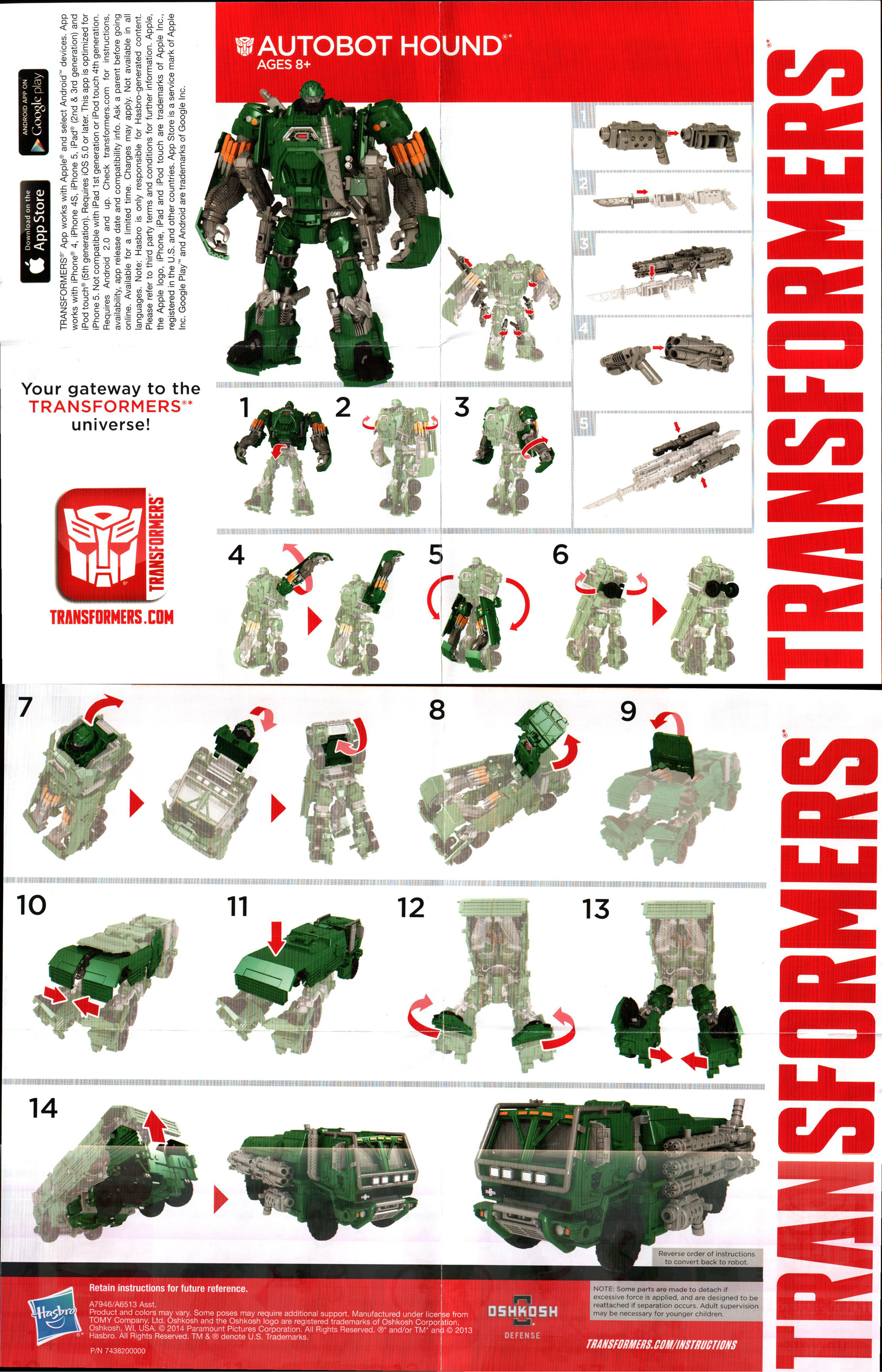 Voyager Class Autobot Hound (Transformers, Movie - Age of Extinction (AOE),  Autobot) | Transformerland.com - Collector's Guide Toy Info, image size:1928x3000