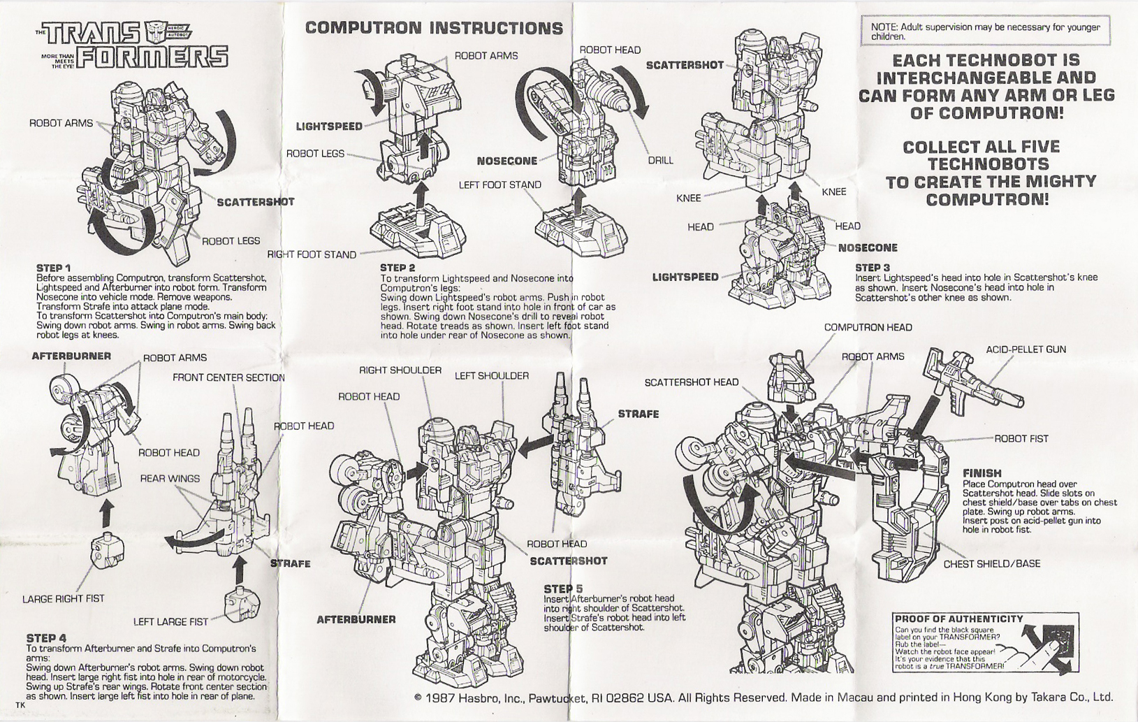 INSTRUCTIONS Details about   TRANSFORMERS G1 COMPUTRON TECHNOBOTS COMPLETE 1987 W/TECHS 