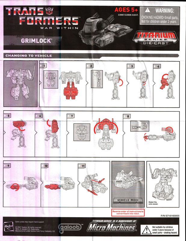 6 Inch Cybertron Heroes Grimlock (War Within) (Transformers, Titanium