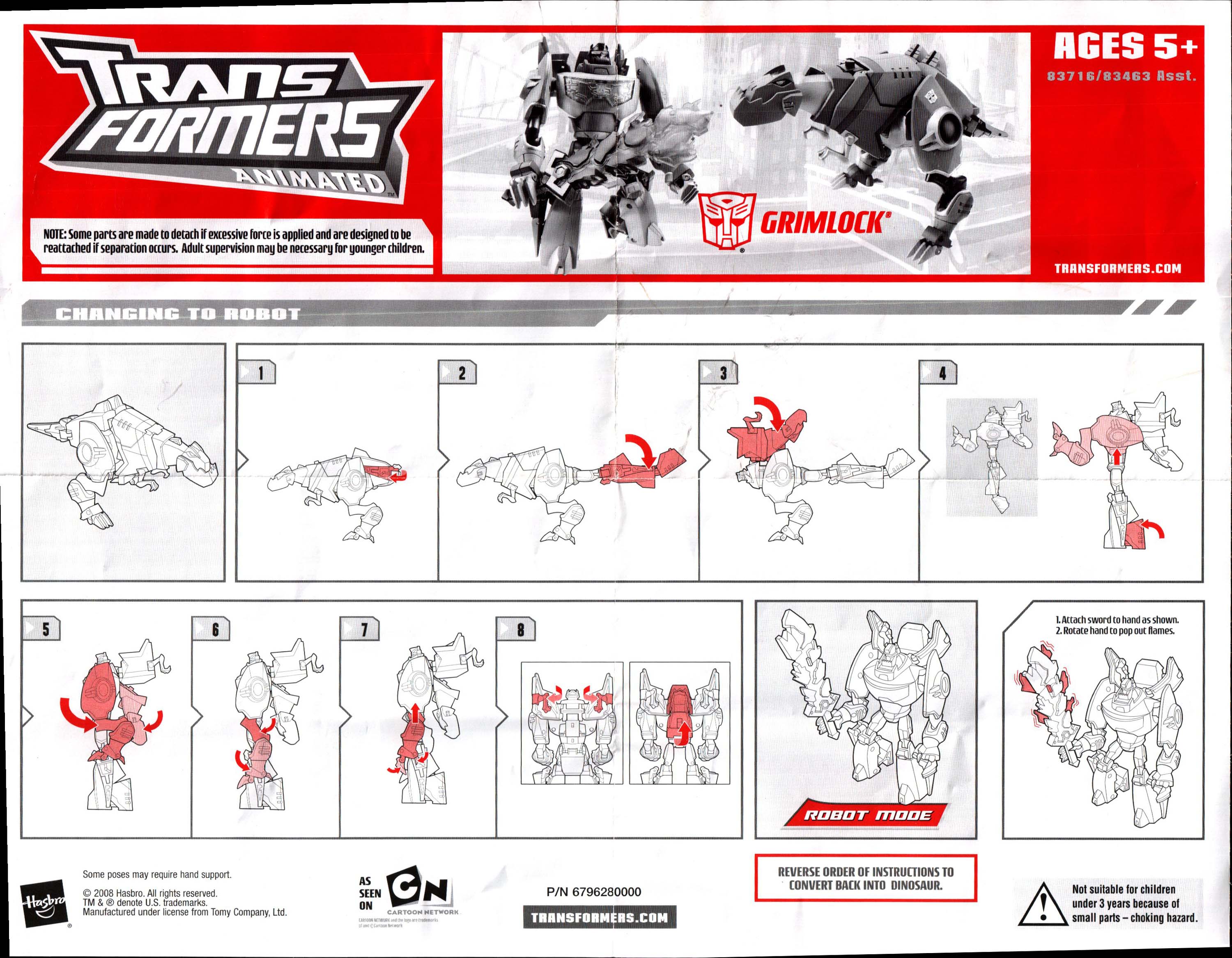 Transformers Animated Grimlock - Voyager Transformers Animated Grimlock - Voyager