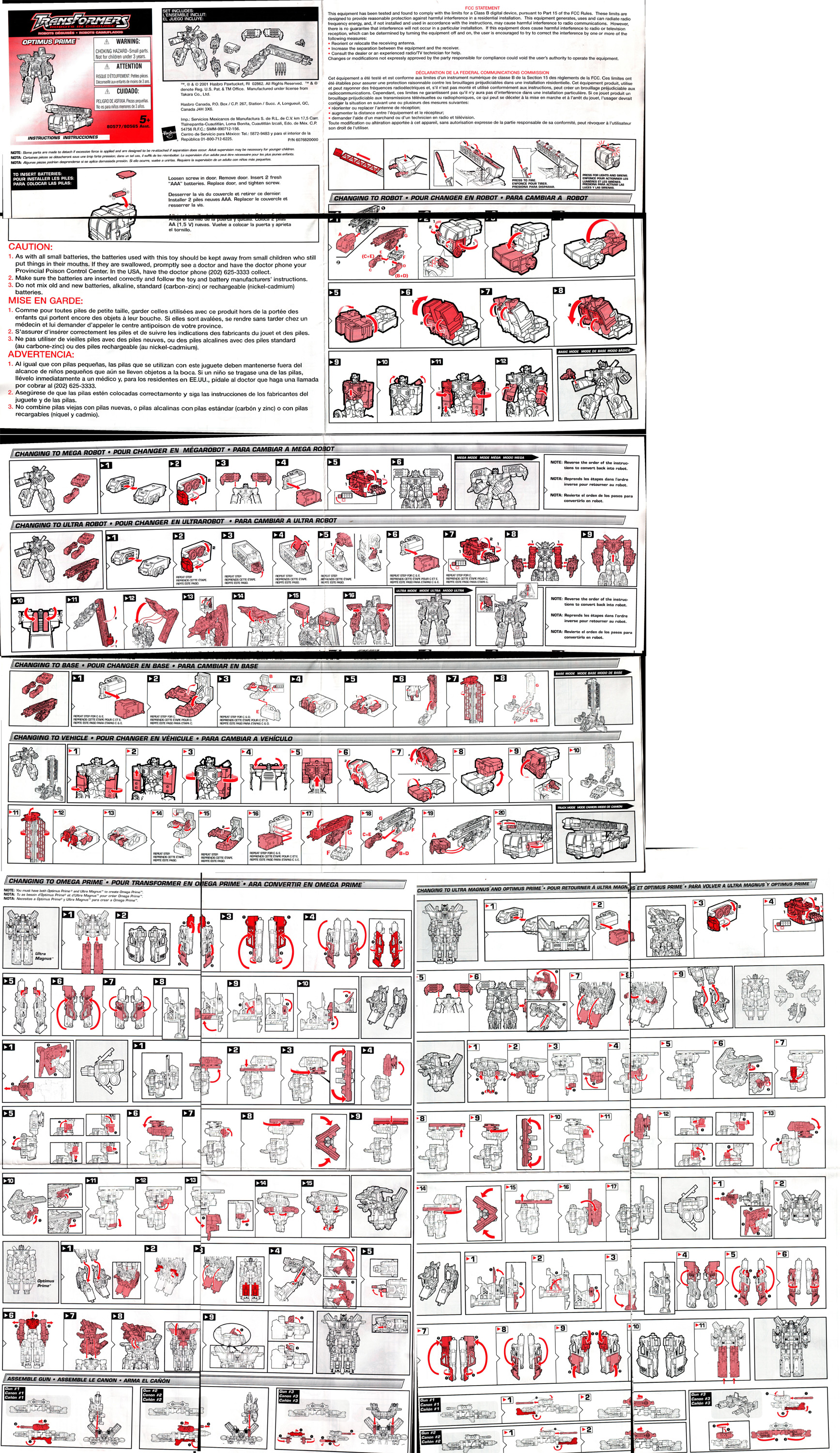 optimus prime robots in disguise 2001