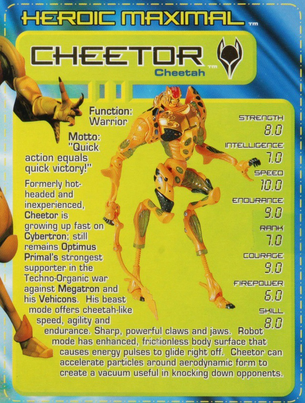 Mega Class Cheetor (Transformers, Beast Machines, Maximal