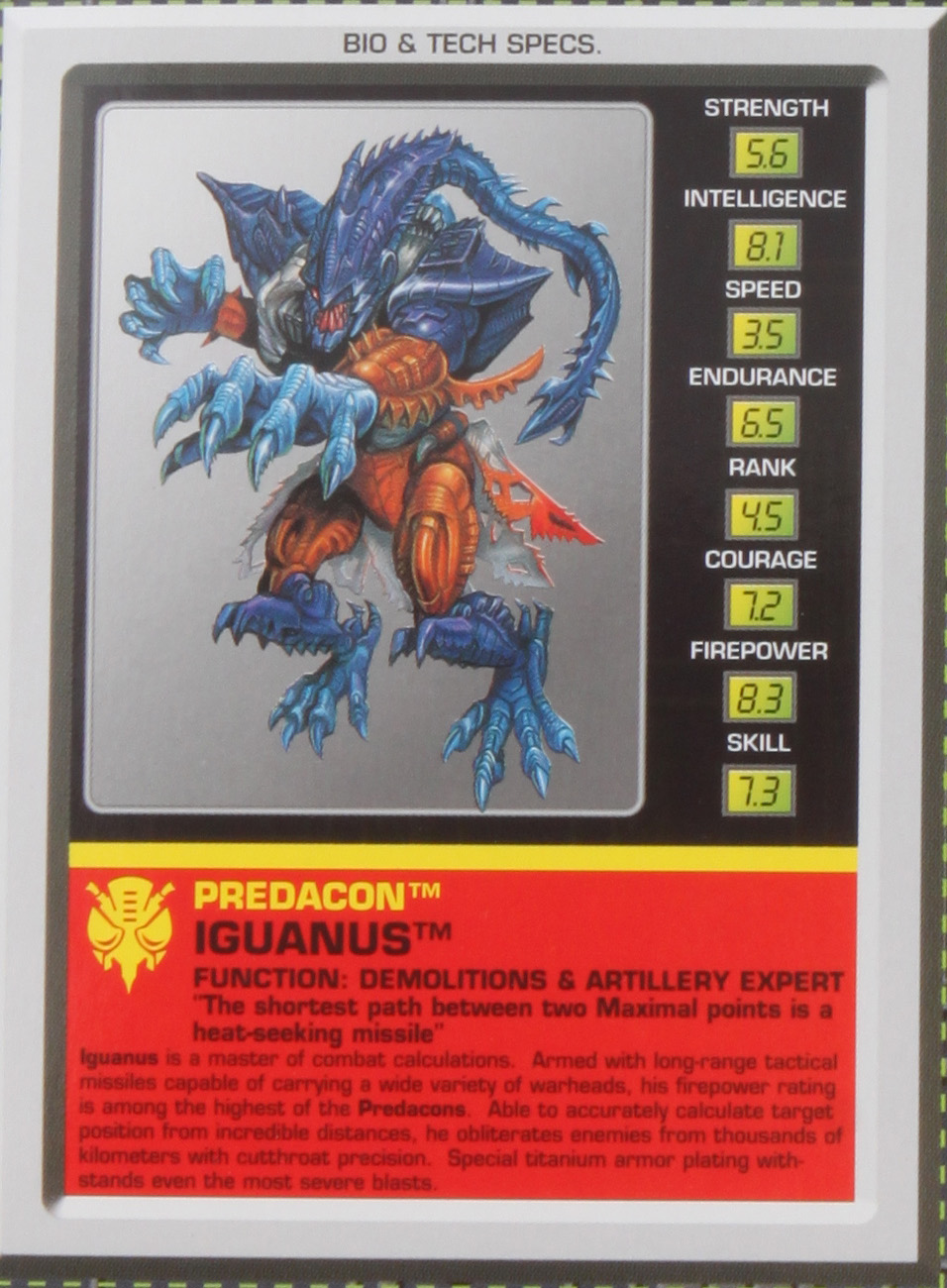 Deluxe Class Iguanus (Transformers, Beast Wars, Predacon