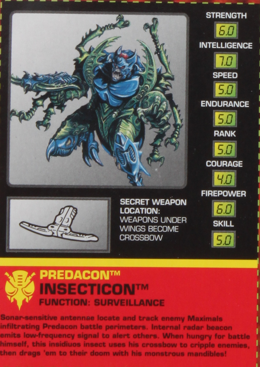 Basic Class Insecticon (Transformers, Beast Wars, Predacon) Collector's