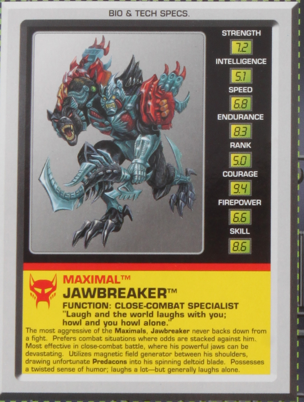 Deluxe Class Jawbreaker (Transformers, Beast Wars, Maximal