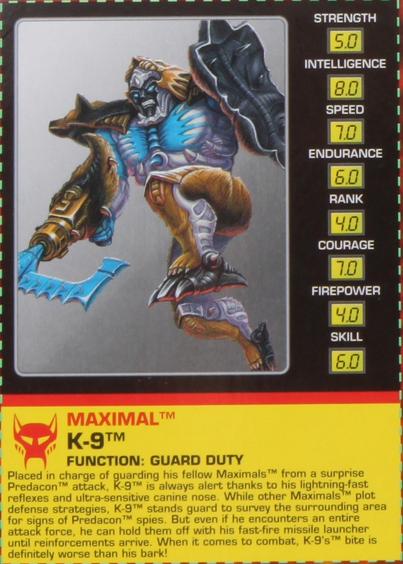 Deluxe Class K9 (Transformers, Beast Wars, Maximal) Collector's Guide