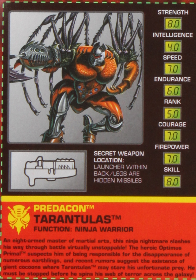 transformers beast wars tarantulas toy