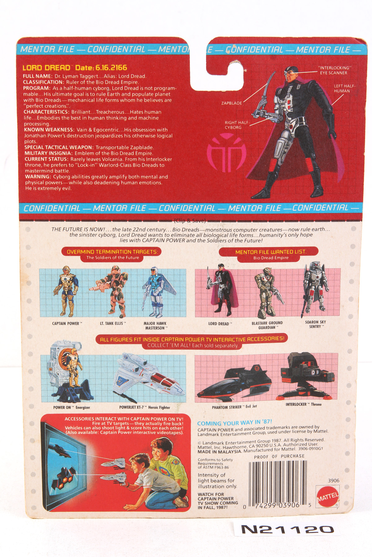 Sealed Captain Power® Basic Figures Lord Dread SKU 403915