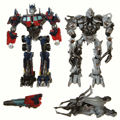Picture of Battle Damaged Optimus Prime vs Megatron