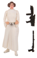 Picture of Princess Leia Organa with Blaster Rifle and Long-Barreled Pistol